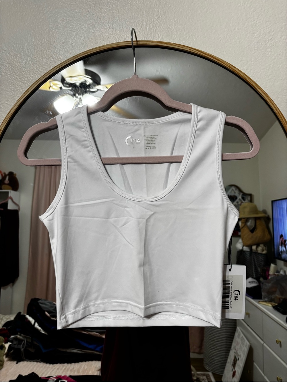 Women's White Crop Tank Top